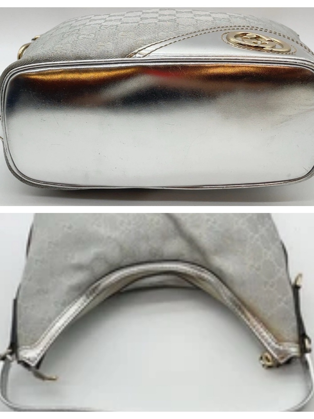 Gucci interlocking G Monogram Hobo Bag - metallic silver - Picture 13 of 14